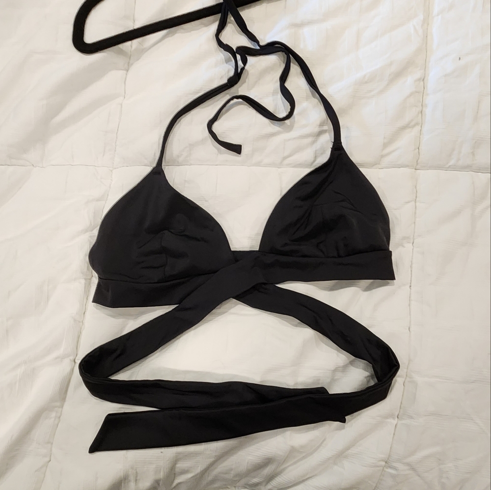 Black wrap bikini top